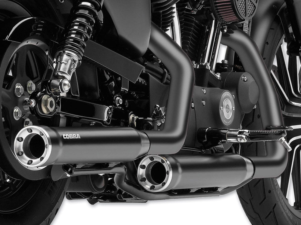 3in. RPT Slip On Mufflers - Black with Alloy Tips. Fits Sportster 2014-2021