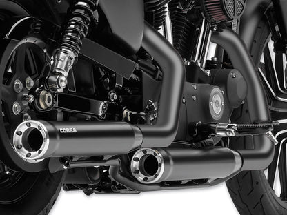 3in. RPT Slip On Mufflers - Black with Alloy Tips. Fits Sportster 2014-2021