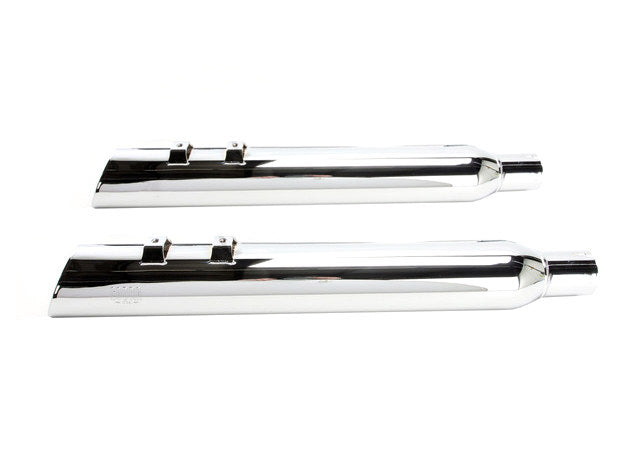 4in. 909 Uppercut Slip-On Mufflers - Chrome with Stainless Steel Tips. Fits Touring 1995-2016 & Trike 2017-2020.
