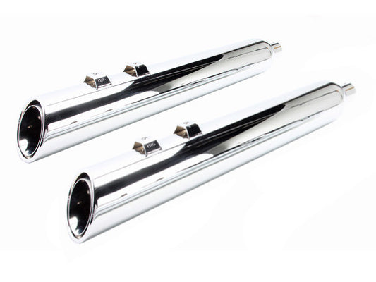 4in. 909 Uppercut Slip-On Mufflers - Chrome. Fits Touring 2017up.