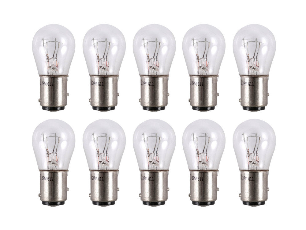 12V Bayonet Style Stop & Taillight Bulb. Fits H-D Pre Early 2003 - Pack 10