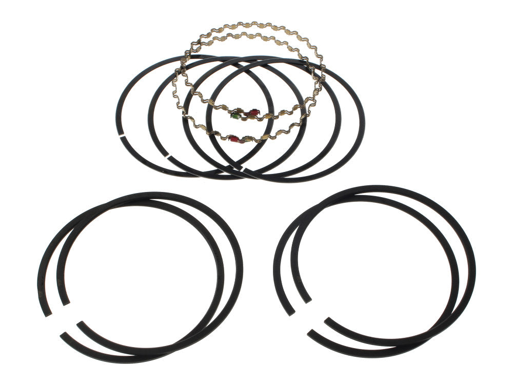 +0.005in. Oversize Cast Piston Rings. Fits Evolution Big Twin 1984-1999 & 1200cc Sportster 1988-2003.