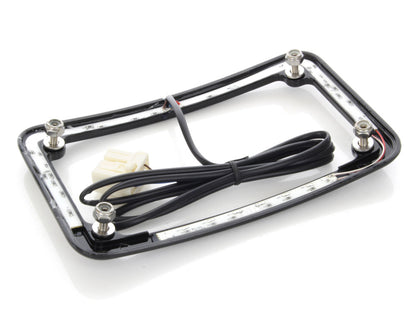 Curved Slick Signal Run, Turn, Brake & Number Plate Frame - Black. Fits Softail 1999-2010, FXD 1999-2017 & Sportster 1999-2021.
