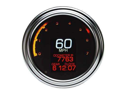 4-1/2in. Tank Mount KPH Speedometer with Tachometer - Chrome. Fits Big Twin 1936-2003.