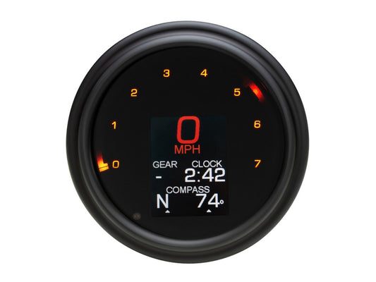 4-1/2in. Tank Mount KPH Speedometer with Tachometer - Black. Fits Big Twin 1936-2003.