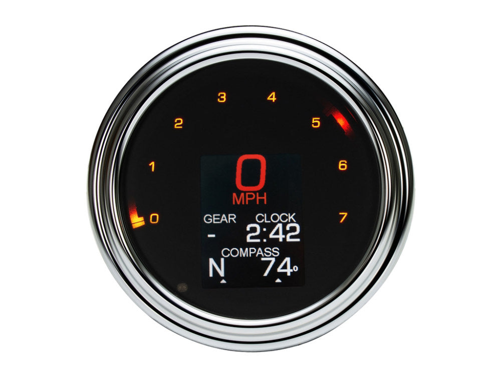 4-1/2in. Tank Mount KPH Speedometer with Tachometer - Chrome. Fits Softail 2004-2010 & Dyna Wide Glide 2004-2008.