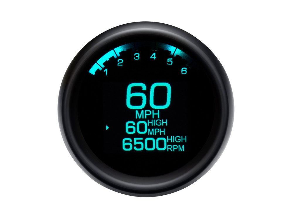 3-3/8in. Round KPH Speedometer with Tachometer - Black. Fits Dyna & Sportster 1994-2003.