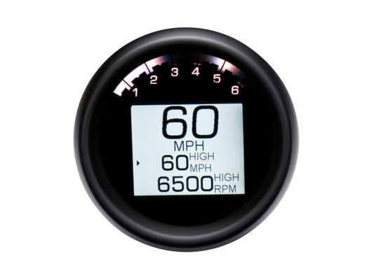 3-3/8in. Round KPH Speedometer with Tachometer - Black. Fits Softail Fat Bob 2018up, Sportster 2014-2021, Dyna Street Bob, Low Rider & Wide Glide 2012-2017 & Softail Breakout, Rocker & Black Line 2011-2017.