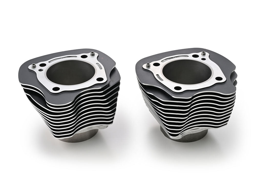 4.250in. Bore Cylinder Set - Black with Highlighted Fins. Fits Milwaukee-Eight 2017up