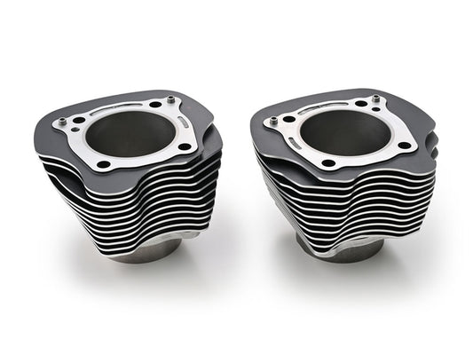 4.250in. Bore Cylinder Set - Black with Highlighted Fins. Fits Milwaukee-Eight 2017up