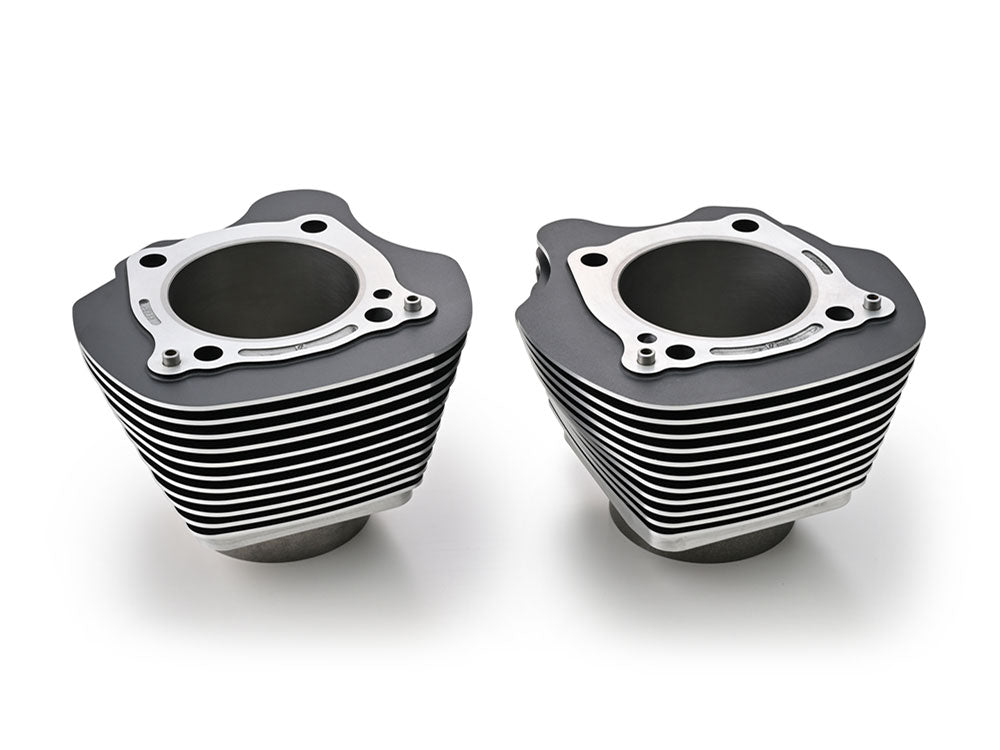 4.250in. Bore Cylinder Set - Black with Highlighted Fins. Fits Milwaukee-Eight 2017up