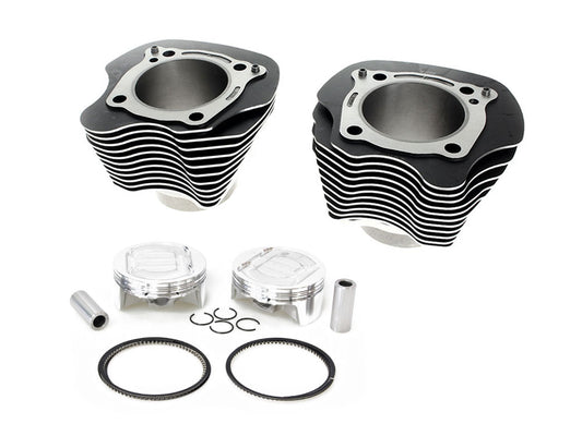 128ci Big Bore Kit with Highlighted Fins - Black. Includes CP Carrillo 11.0:1 Compression Piston Kit. Fits Milwaukee-Eight 2017up 114ci or 117ci Engine