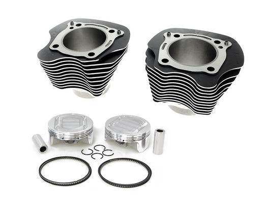 128ci Big Bore Kit with Highlighted Fins - Black. Includes CP Carrillo 11.5:1 Compression Piston Kit. Fits Milwaukee-Eight 2017up 114ci or 117ci Engine