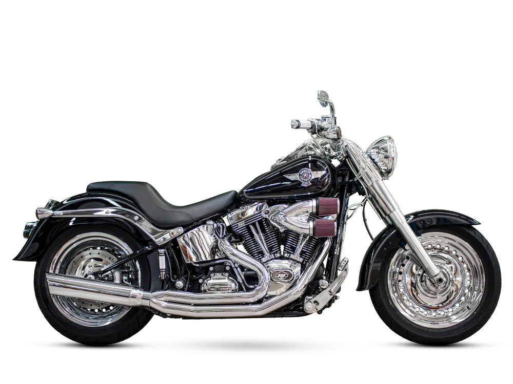 Boarzilla 2-into-1 Exhaust - Chrome. Fits Softail 1986-2017.