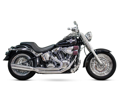 Boarzilla 2-into-1 Exhaust - Chrome. Fits Softail 1986-2017.