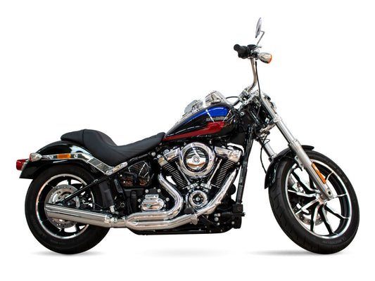 Low Cat 2-into-1 Exhaust - Chrome. Fits Softail 2025up Non-240 Tyre Models