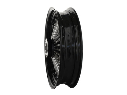 16in. x 3.5in. Mammoth Fat Spoke Rear Wheel - Gloss Black & Chrome. Fits Softail 2011up.