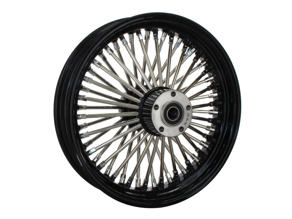 16in. x 3.5in. Mammoth Fat Spoke Rear Wheel - Gloss Black & Chrome. Fits Softail 2011up.