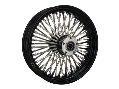 16in. x 3.5in. Mammoth Fat Spoke Rear Wheel - Gloss Black & Chrome. Fits Softail 2011up.
