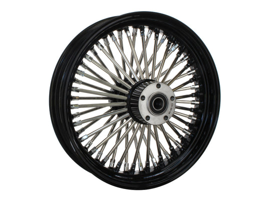 16in. x 3.5in. Mammoth Fat Spoke Rear Wheel - Gloss Black & Chrome. Fits Softail 2011up.