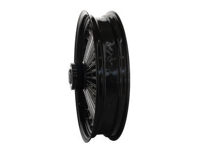 18in. x 3.5in. Mammoth Fat Spoke Rear Wheel - Gloss Black & Chrome. Fits Softail 2011up.