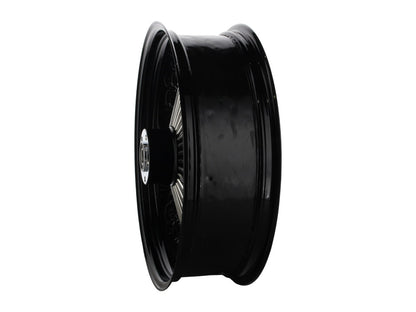 18in. x 5.5in. Mammoth Fat Spoke Rear Wheel - Gloss Black & Chrome. Fits Softail 2008up.
