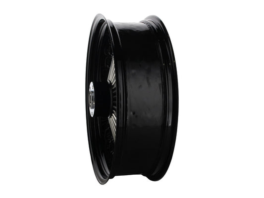 18in. x 5.5in. Mammoth Fat Spoke Rear Wheel - Gloss Black & Chrome. Fits Softail 2008up.