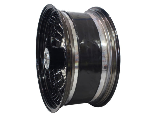 18in. x 8.5in. Mammoth Fat Spoke Rear Wheel - Gloss Black & Chrome. Fits Breakout, Fat Boy & FXDR 2018up Models with ABS.