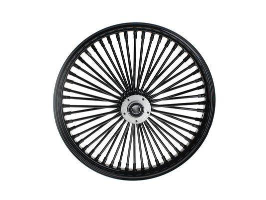 21in. x 2.15in. Mammoth Fat Spoke Front Wheel - Gloss Black. Fits Dual Disc Mid Glide Dyna Low Rider 2014-2017
