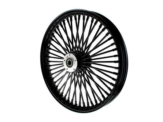 21in. x 2.15in. Mammoth Fat Spoke Front Wheel - Gloss Black. Fits Dual Disc Mid Glide Dyna Low Rider 2014-2017