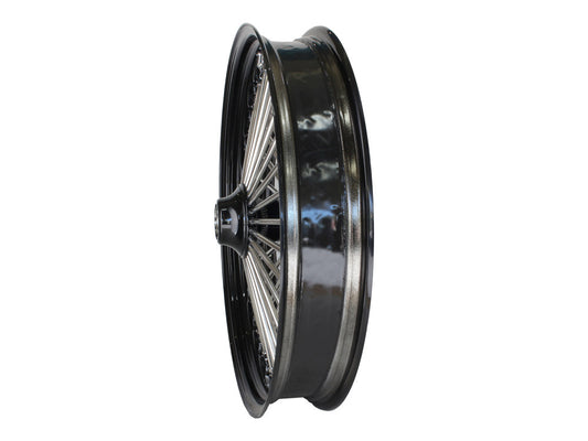 21in. x 3.5in. Mammoth Fat Spoke Front Wheel - Gloss Black & Chrome. Fits FX Softail 2011-2015.