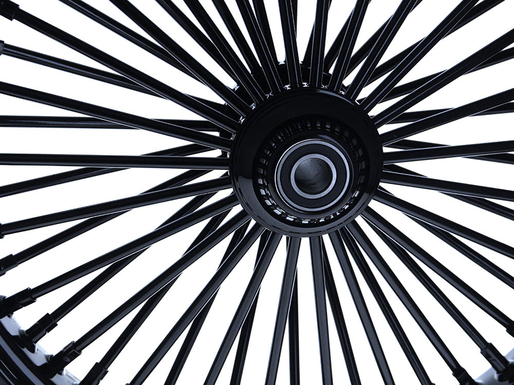 21in. x 3.5in. Mammoth Fat Spoke Front Wheel - Gloss Black. Fits Softail Breakout 2013up.