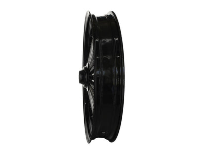 21in. x 3.5in. Mammoth Fat Spoke Front Wheel - Gloss Black & Chrome. Fits Softail Breakout 2013up.