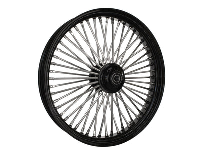 21in. x 3.5in. Mammoth Fat Spoke Front Wheel - Gloss Black & Chrome. Fits Softail Breakout 2013up.