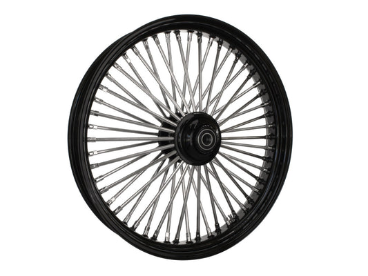 21in. x 3.5in. Mammoth Fat Spoke Front Wheel - Gloss Black & Chrome. Fits Softail Breakout 2013up.