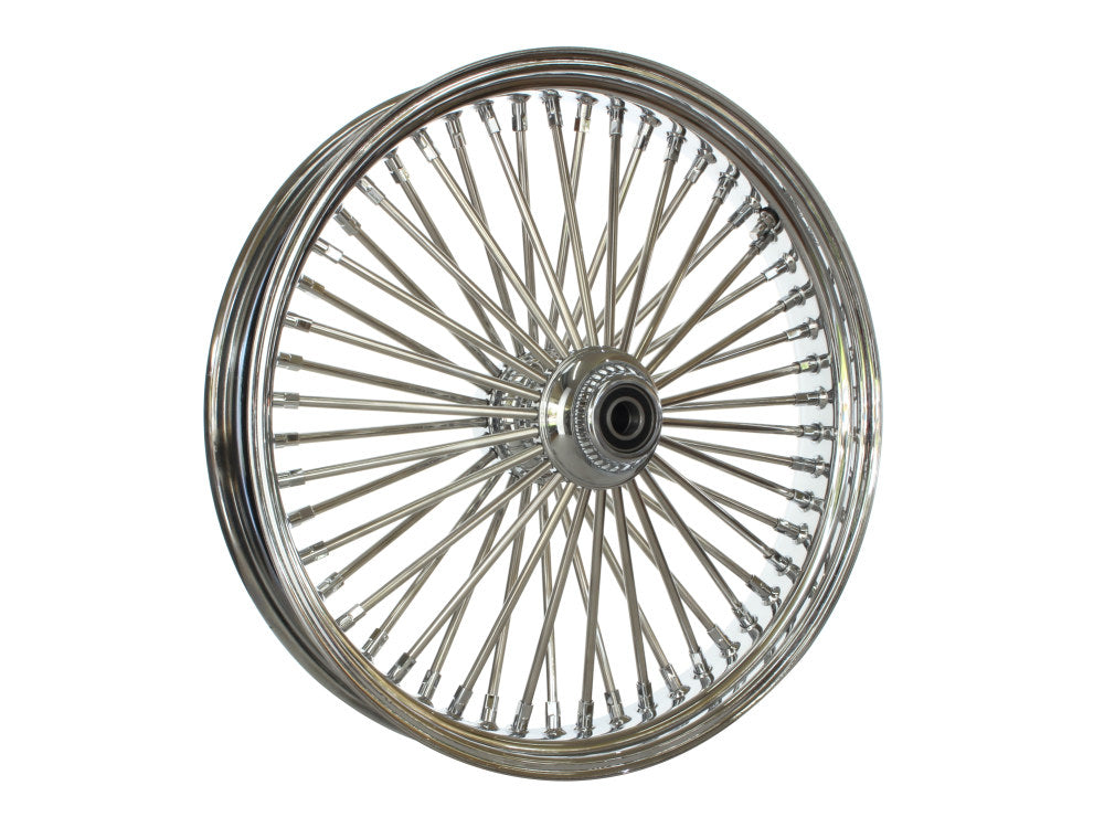 21in. x 3.5in. Mammoth Fat Spoke Front Wheel - Chrome. Fits Softail Heritage 2011up, Deluxe 2011-2020, Slim 2012-2021 & Fatboy 2011-2017