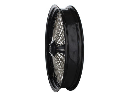 21in. x 3.5in. Mammoth Fat Spoke Front Wheel - Gloss Black & Chrome. Fits Mid Glide Dyna 2012-2017 & FX Softail 2018up.