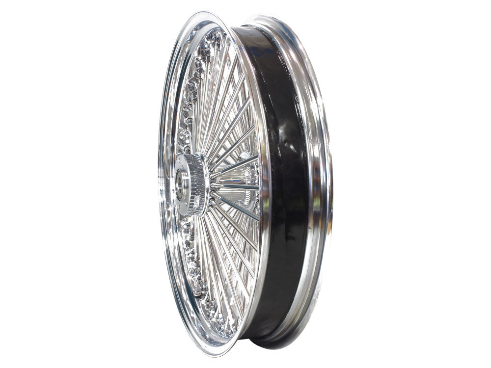21in. x 3.5in. Mammoth Fat Spoke Front Wheel - Chrome. Fits Fits Dual Disc Dyna Fat Bob 2012-2017 & CVO Pro Street Breakout 2016-2017