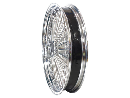 21in. x 3.5in. Mammoth Fat Spoke Front Wheel - Chrome. Fits Fits Dual Disc Dyna Fat Bob 2012-2017 & CVO Pro Street Breakout 2016-2017