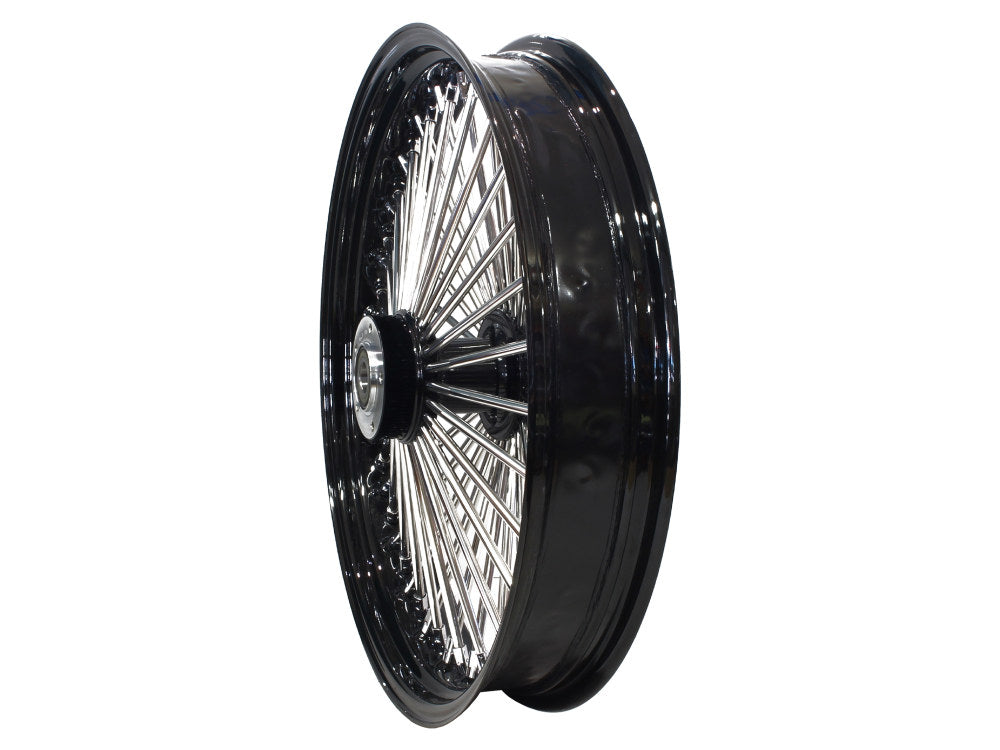 21in. x 3.5in. Mammoth Fat Spoke Front Wheel - Gloss Black & Chrome. Fits Dyna Fat Bob 2012-2017 & CVO Pro Street Breakout 2016-2017