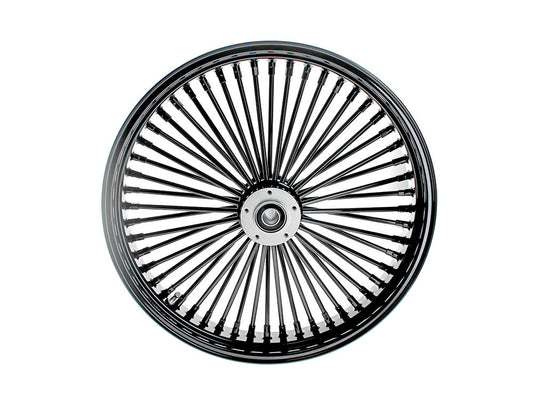 21in. x 3.5in. Mammoth Fat Spoke Front Wheel - Gloss Black. Fits Dual Disc Mid Glide Dyna Low Rider 2014-2017