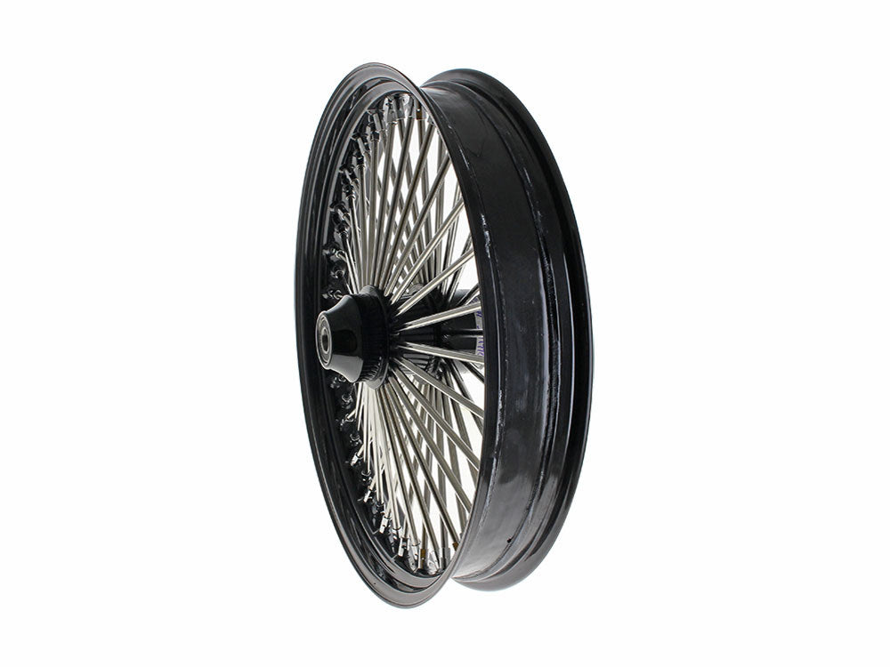 23in. x 3.5in. Mammoth Fat Spoke Front Wheel - Gloss Black & Chrome. Fits Fatboy 2018up