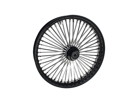 23in. x 3.5in. Mammoth Fat Spoke Front Wheel - Gloss Black & Chrome. Fits Fatboy 2018up