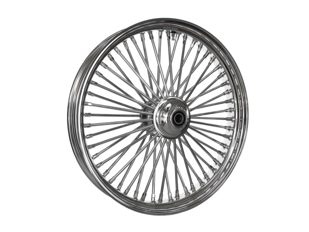 23in. x 3.5in. Mammoth Fat Spoke Front Wheel - Chrome. Fits FX Softail 2000-2006 & Dyna Wide Glide 2000-2005.
