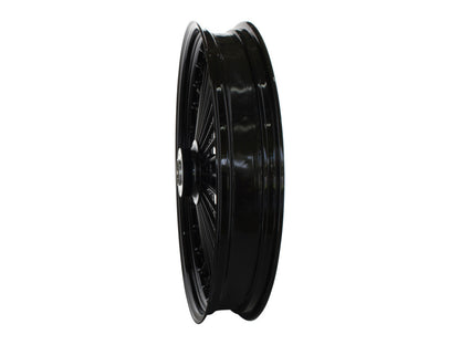 23in. x 3.5in. Mammoth Fat Spoke Front Wheel - Gloss Black. Fits FX Softail 2011-2015.
