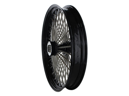 23in. x 3.5in. Mammoth Fat Spoke Front Wheel - Gloss Black & Chrome. Fits Touring 2008up.