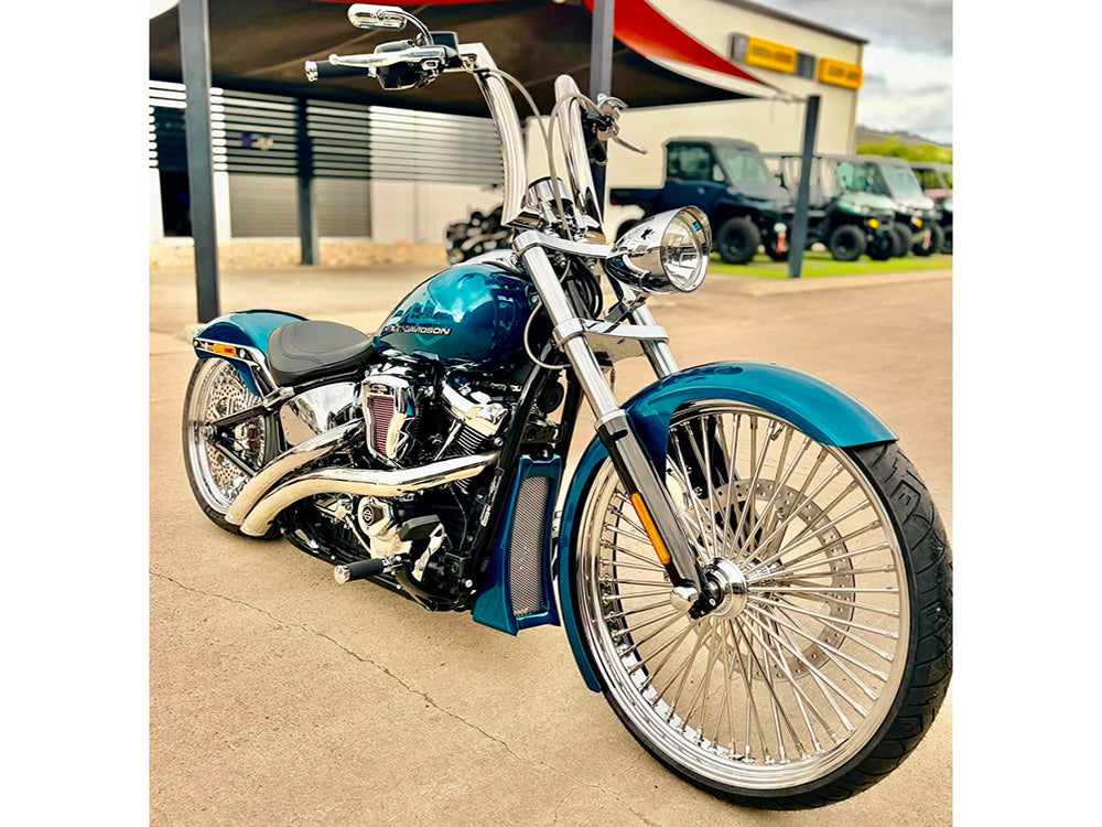 26in. x 3.5in. Mammoth Fat Spoke Front Wheel - Chrome. Fits Softail Breakout 2013up.