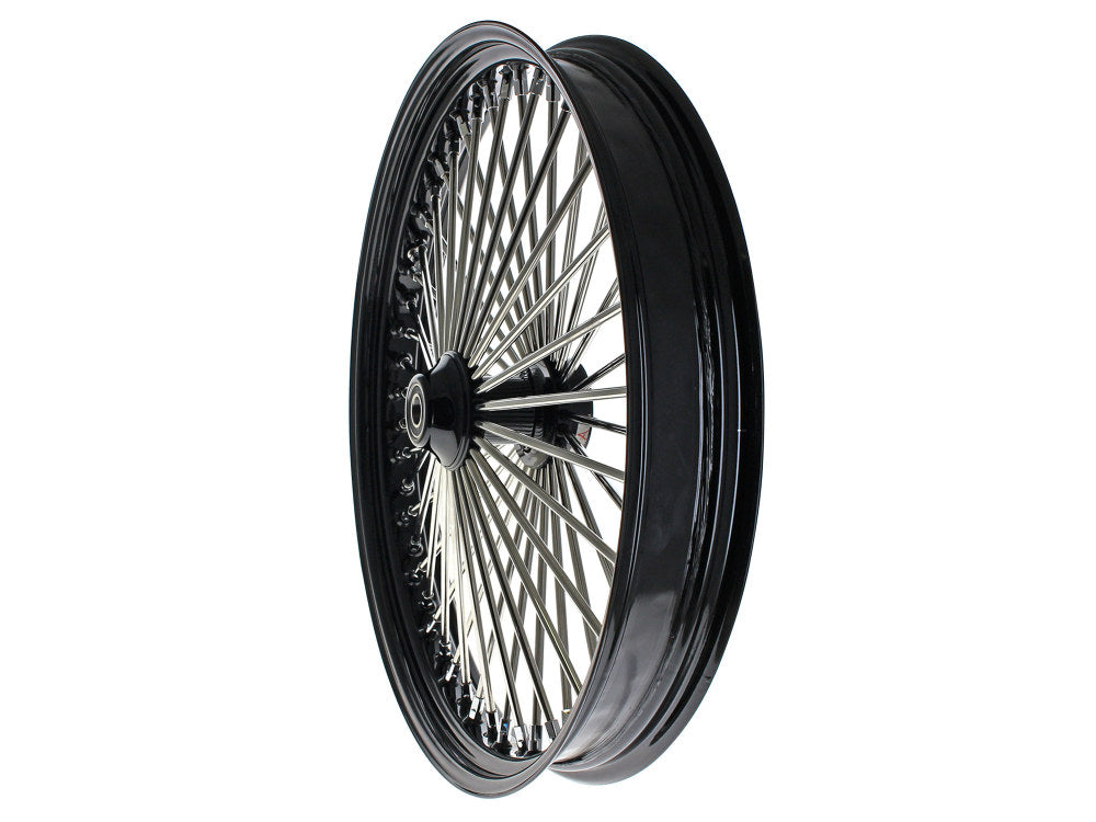 26in. x 3.5in. Mammoth Fat Spoke Front Wheel - Gloss Black & Chrome. Fits Softail Breakout 2013up.