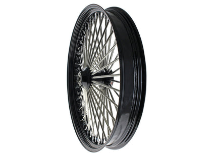 26in. x 3.5in. Mammoth Fat Spoke Front Wheel - Gloss Black & Chrome. Fits Softail Breakout 2013up.