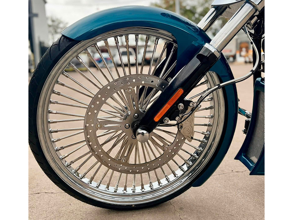 26in. x 3.5in. Mammoth Fat Spoke Front Wheel - Chrome. Fits Softail Breakout 2013up.